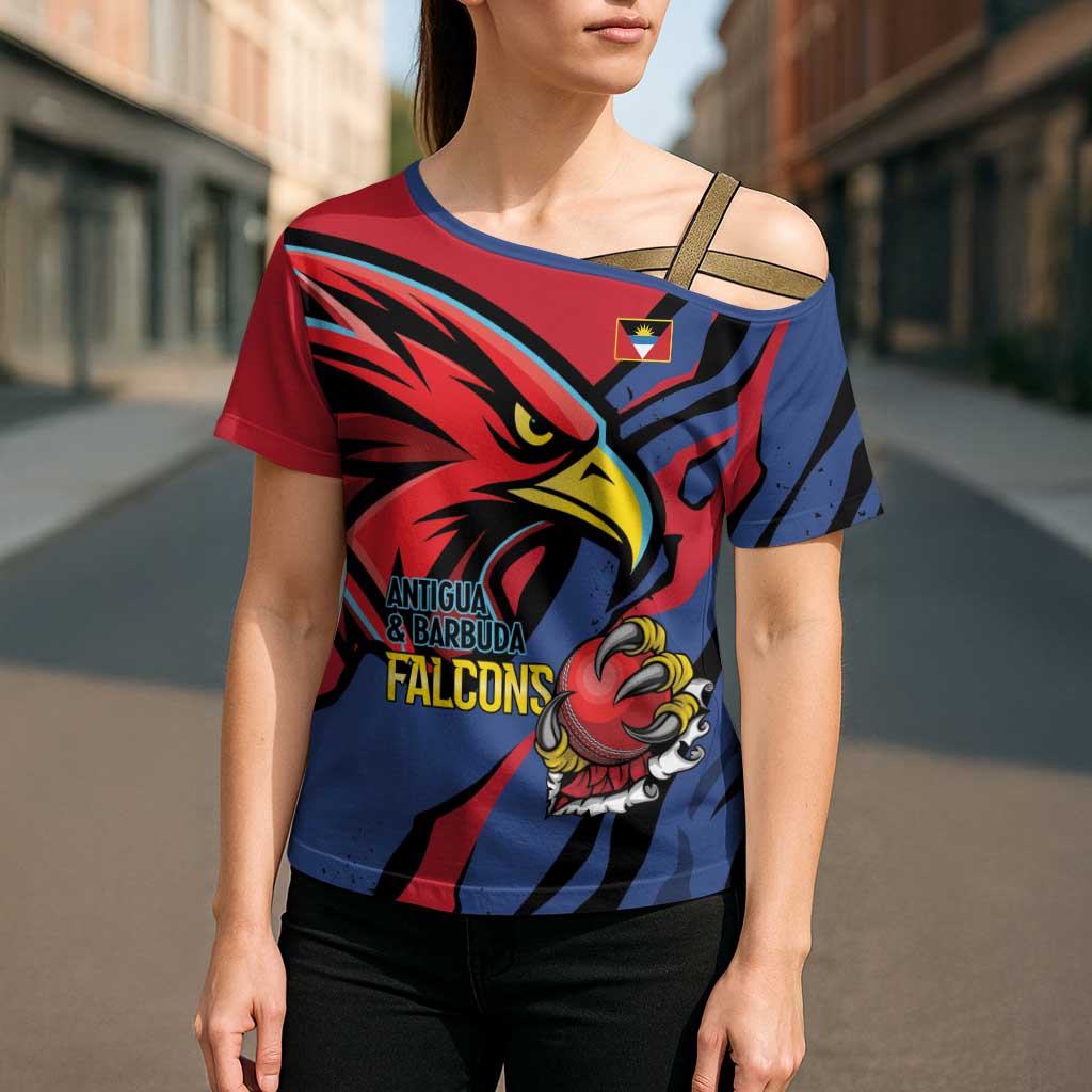 Antigua and Barbuda Cricket Custom Cross Shoulder Shirt Go Champions Falcons - Wonder Print Shop