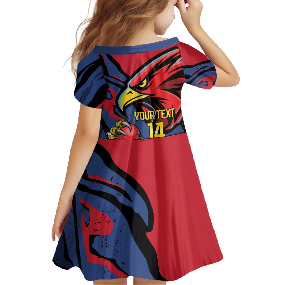 Antigua and Barbuda Cricket Custom Family Matching Off The Shoulder Long Sleeve Dress and Hawaiian Shirt Go Champions Falcons - Wonder Print Shop