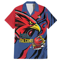 Antigua and Barbuda Cricket Custom Family Matching Off The Shoulder Long Sleeve Dress and Hawaiian Shirt Go Champions Falcons - Wonder Print Shop