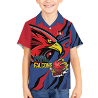Antigua and Barbuda Cricket Custom Family Matching Off The Shoulder Long Sleeve Dress and Hawaiian Shirt Go Champions Falcons - Wonder Print Shop