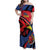 Antigua and Barbuda Cricket Custom Family Matching Off Shoulder Maxi Dress and Hawaiian Shirt Go Champions Falcons - Wonder Print Shop