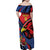Antigua and Barbuda Cricket Custom Family Matching Off Shoulder Maxi Dress and Hawaiian Shirt Go Champions Falcons - Wonder Print Shop