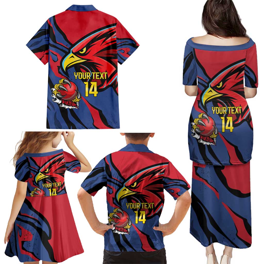 Antigua and Barbuda Cricket Custom Family Matching Puletasi and Hawaiian Shirt Go Champions Falcons - Wonder Print Shop