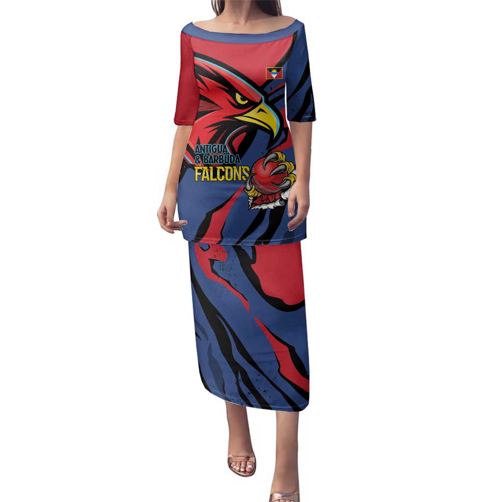 Antigua and Barbuda Cricket Custom Family Matching Puletasi and Hawaiian Shirt Go Champions Falcons - Wonder Print Shop