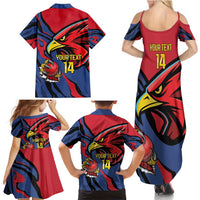 Antigua and Barbuda Cricket Custom Family Matching Summer Maxi Dress and Hawaiian Shirt Go Champions Falcons - Wonder Print Shop