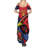 Antigua and Barbuda Cricket Custom Family Matching Summer Maxi Dress and Hawaiian Shirt Go Champions Falcons - Wonder Print Shop