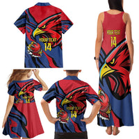 Antigua and Barbuda Cricket Custom Family Matching Tank Maxi Dress and Hawaiian Shirt Go Champions Falcons - Wonder Print Shop