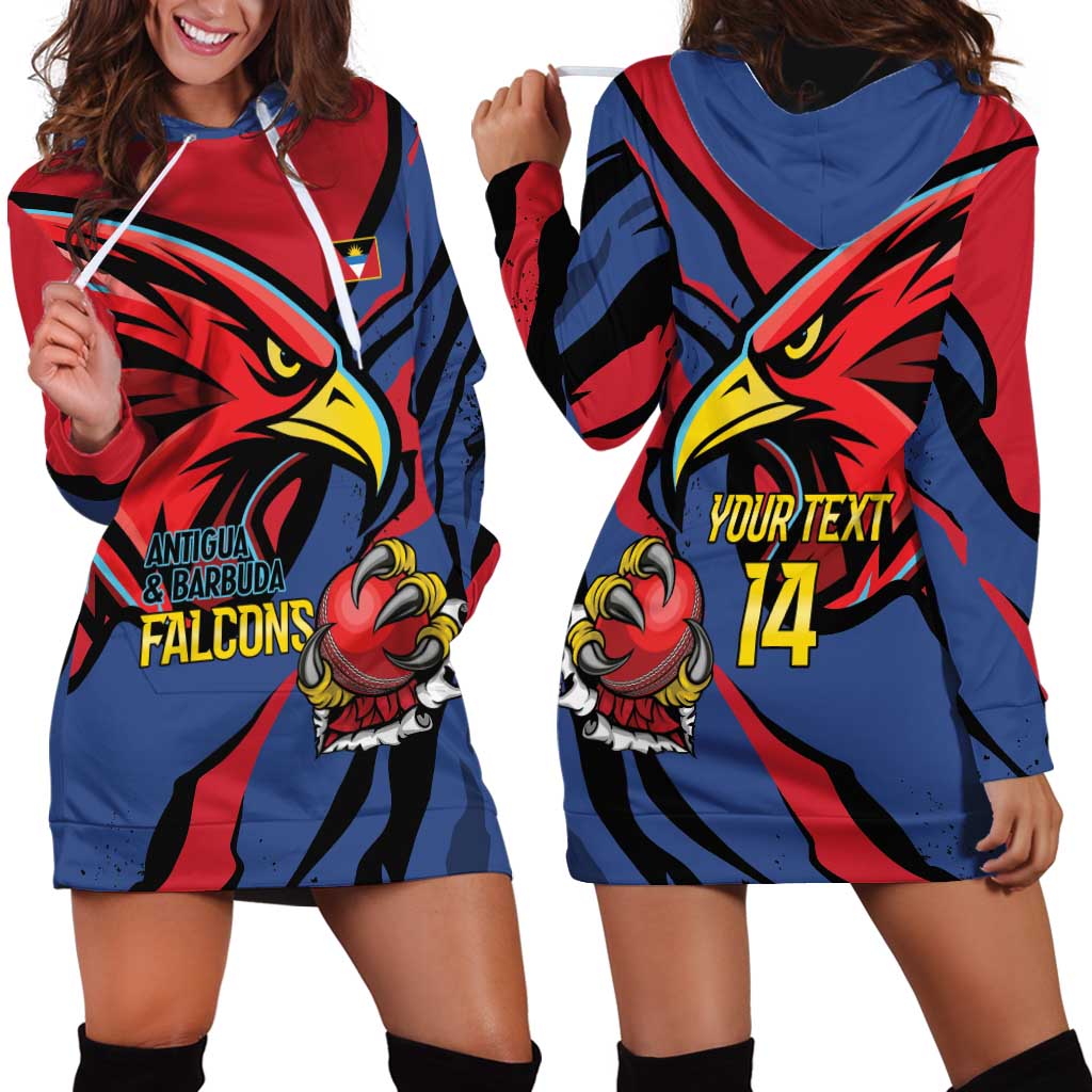 Antigua and Barbuda Cricket Custom Hoodie Dress Go Champions Falcons - Wonder Print Shop