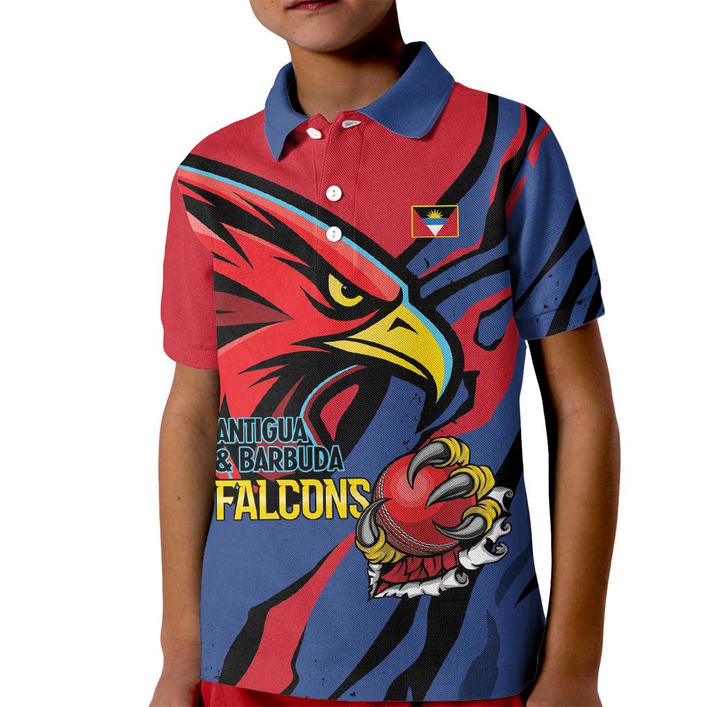 Antigua and Barbuda Cricket Custom Kid Polo Shirt Go Champions Falcons - Wonder Print Shop