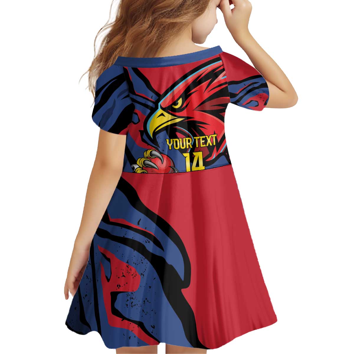 Antigua and Barbuda Cricket Custom Kid Short Sleeve Dress Go Champions Falcons - Wonder Print Shop