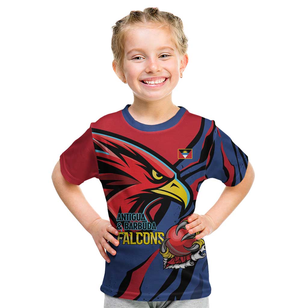 Antigua and Barbuda Cricket Custom Kid T Shirt Go Champions Falcons - Wonder Print Shop
