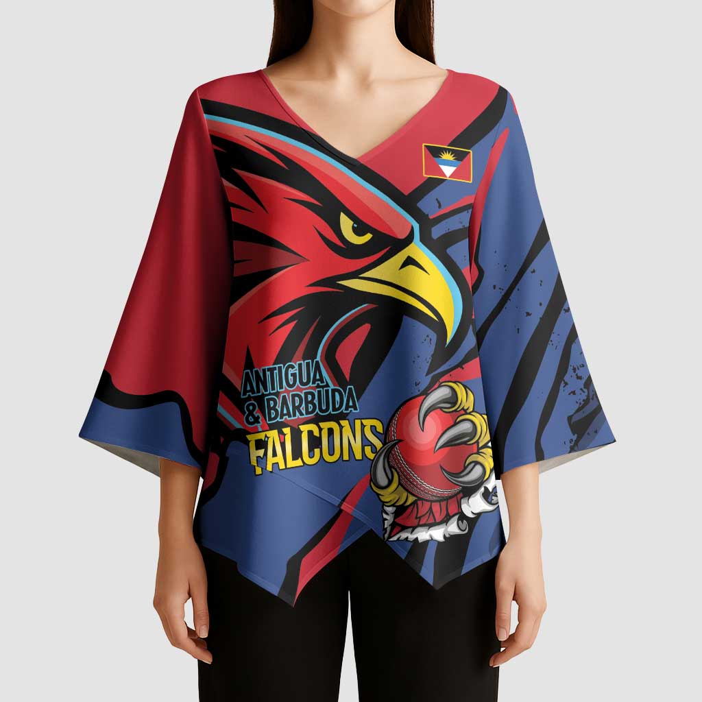 Antigua and Barbuda Cricket Custom Kimono Sleeve Blouse Go Champions Falcons - Wonder Print Shop