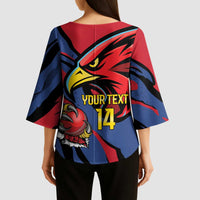 Antigua and Barbuda Cricket Custom Kimono Sleeve Blouse Go Champions Falcons - Wonder Print Shop