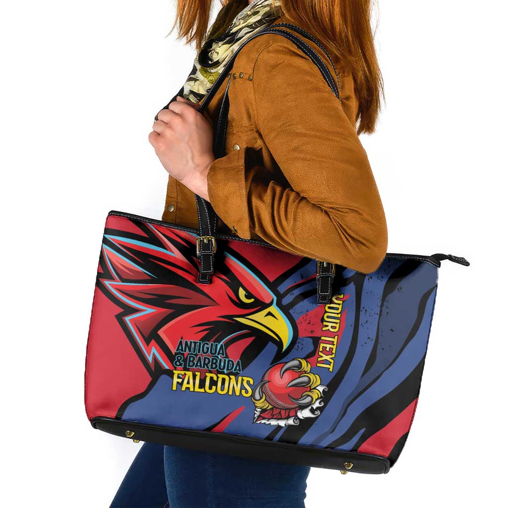 Antigua and Barbuda Cricket Custom Leather Tote Bag Go Champions Falcons - Wonder Print Shop