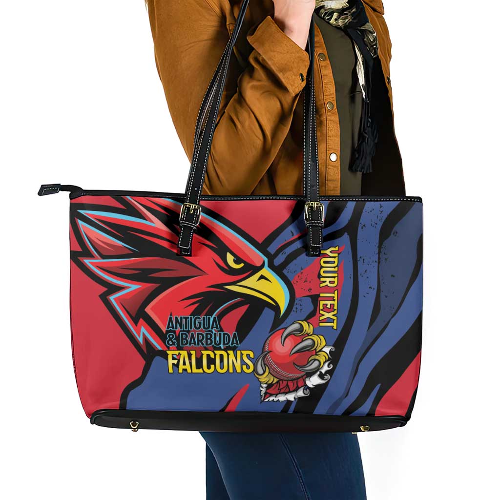 Antigua and Barbuda Cricket Custom Leather Tote Bag Go Champions Falcons - Wonder Print Shop