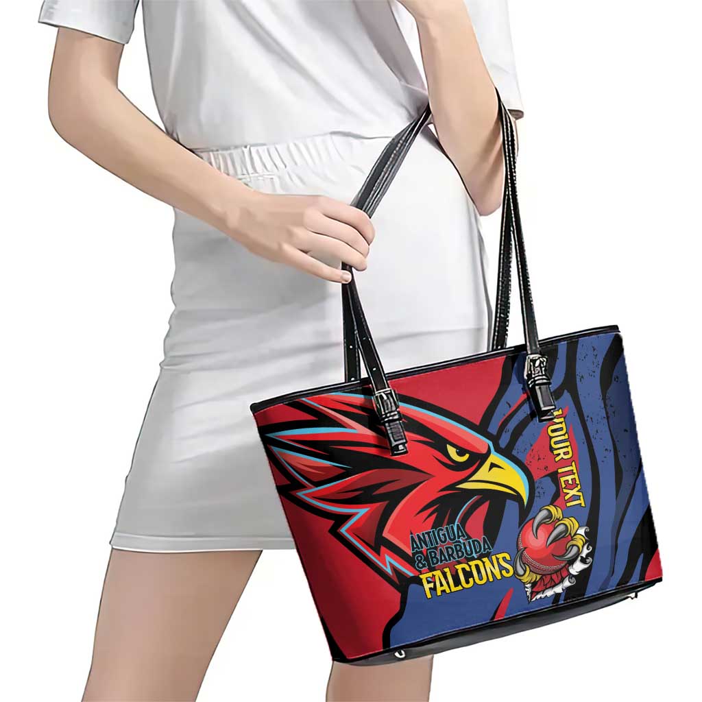 Antigua and Barbuda Cricket Custom Leather Tote Bag Go Champions Falcons - Wonder Print Shop
