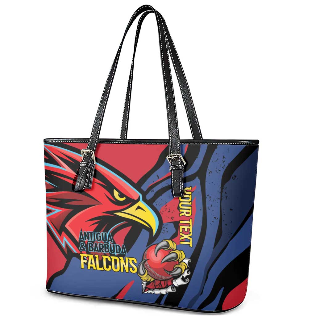 Antigua and Barbuda Cricket Custom Leather Tote Bag Go Champions Falcons - Wonder Print Shop