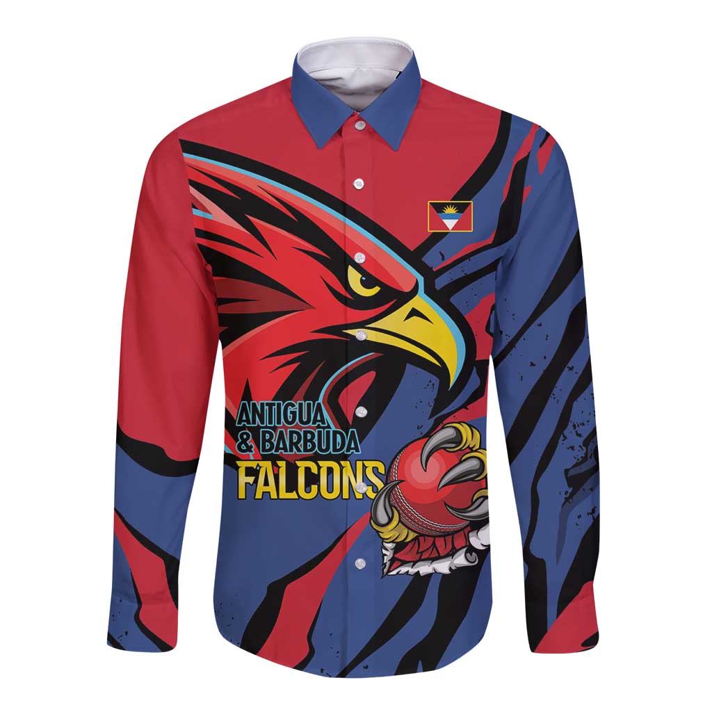 Antigua and Barbuda Cricket Custom Long Sleeve Button Shirt Go Champions Falcons - Wonder Print Shop