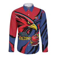 Antigua and Barbuda Cricket Custom Long Sleeve Button Shirt Go Champions Falcons - Wonder Print Shop