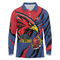 Antigua and Barbuda Cricket Custom Long Sleeve Polo Shirt Go Champions Falcons - Wonder Print Shop