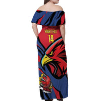 Antigua and Barbuda Cricket Custom Off Shoulder Maxi Dress Go Champions Falcons - Wonder Print Shop