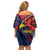 Antigua and Barbuda Cricket Custom Off Shoulder Short Dress Go Champions Falcons - Wonder Print Shop
