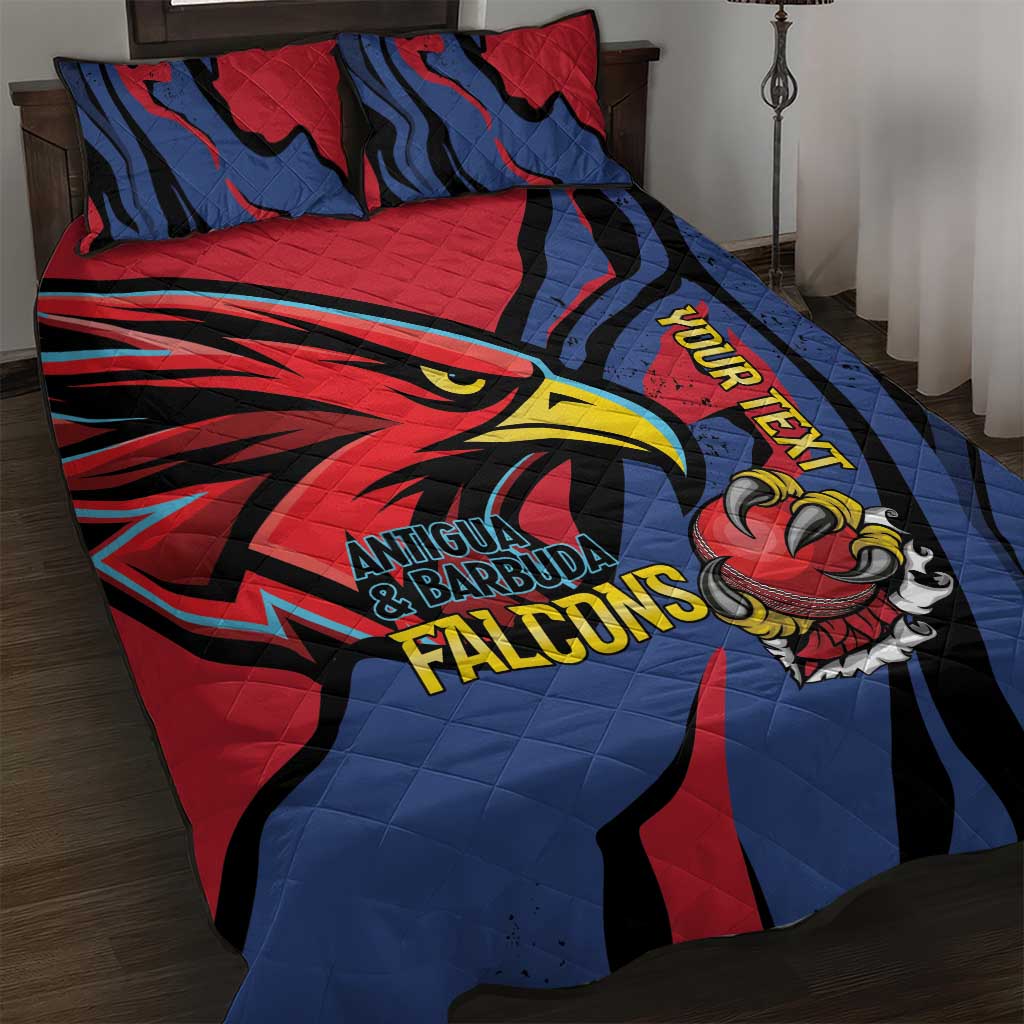 Antigua and Barbuda Cricket Custom Quilt Bed Set Go Champions Falcons - Wonder Print Shop