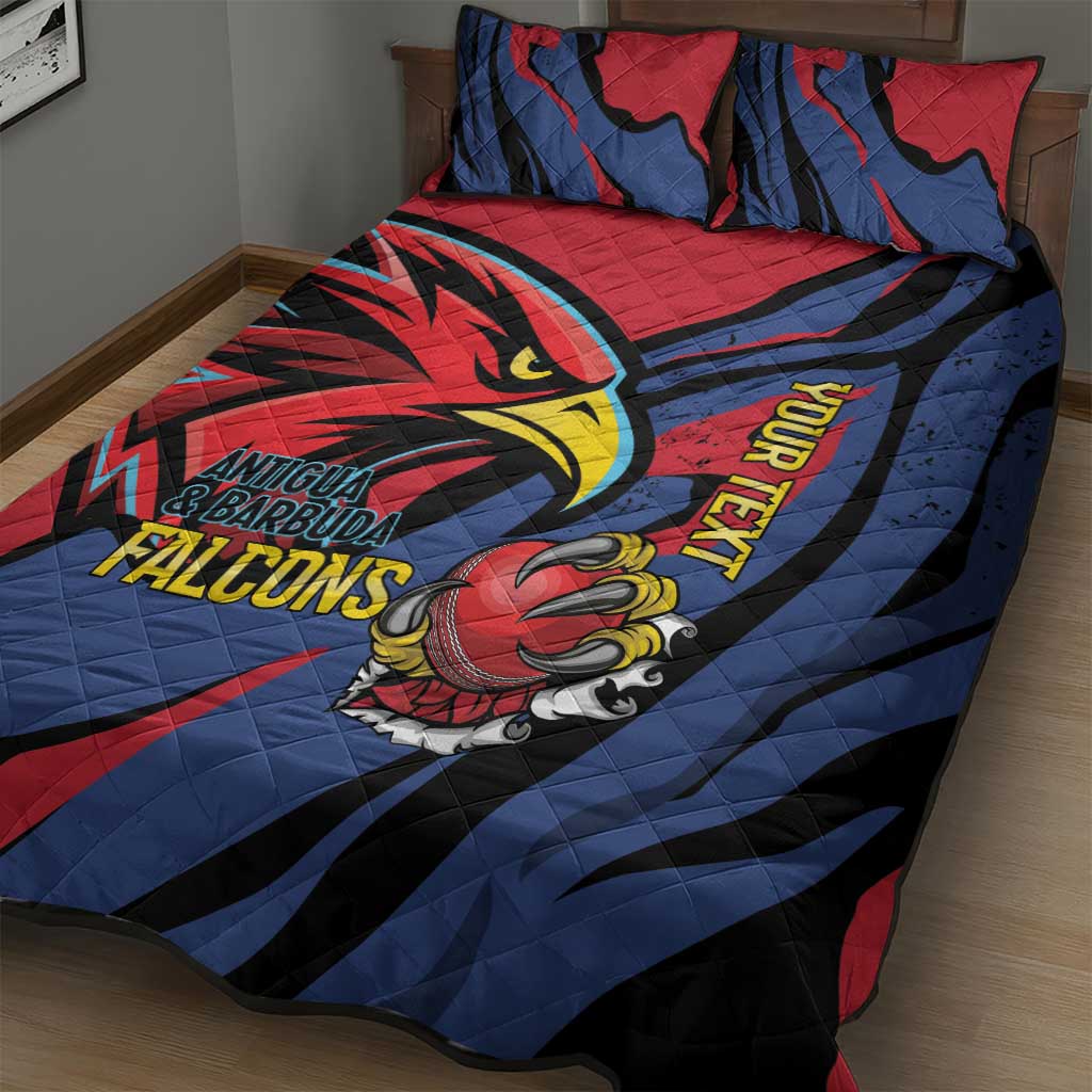 Antigua and Barbuda Cricket Custom Quilt Bed Set Go Champions Falcons - Wonder Print Shop