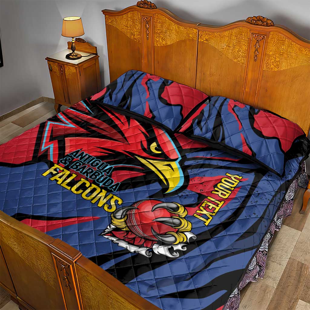 Antigua and Barbuda Cricket Custom Quilt Bed Set Go Champions Falcons - Wonder Print Shop
