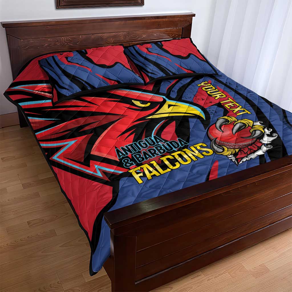 Antigua and Barbuda Cricket Custom Quilt Bed Set Go Champions Falcons - Wonder Print Shop