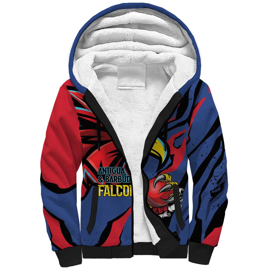 Antigua and Barbuda Cricket Custom Sherpa Hoodie Go Champions Falcons - Wonder Print Shop