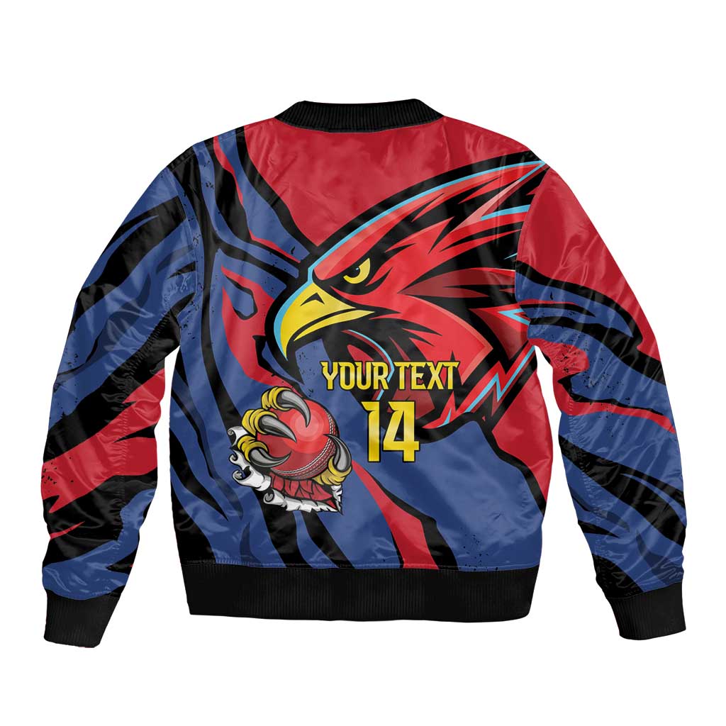 Antigua and Barbuda Cricket Custom Sleeve Zip Bomber Jacket Go Champions Falcons - Wonder Print Shop