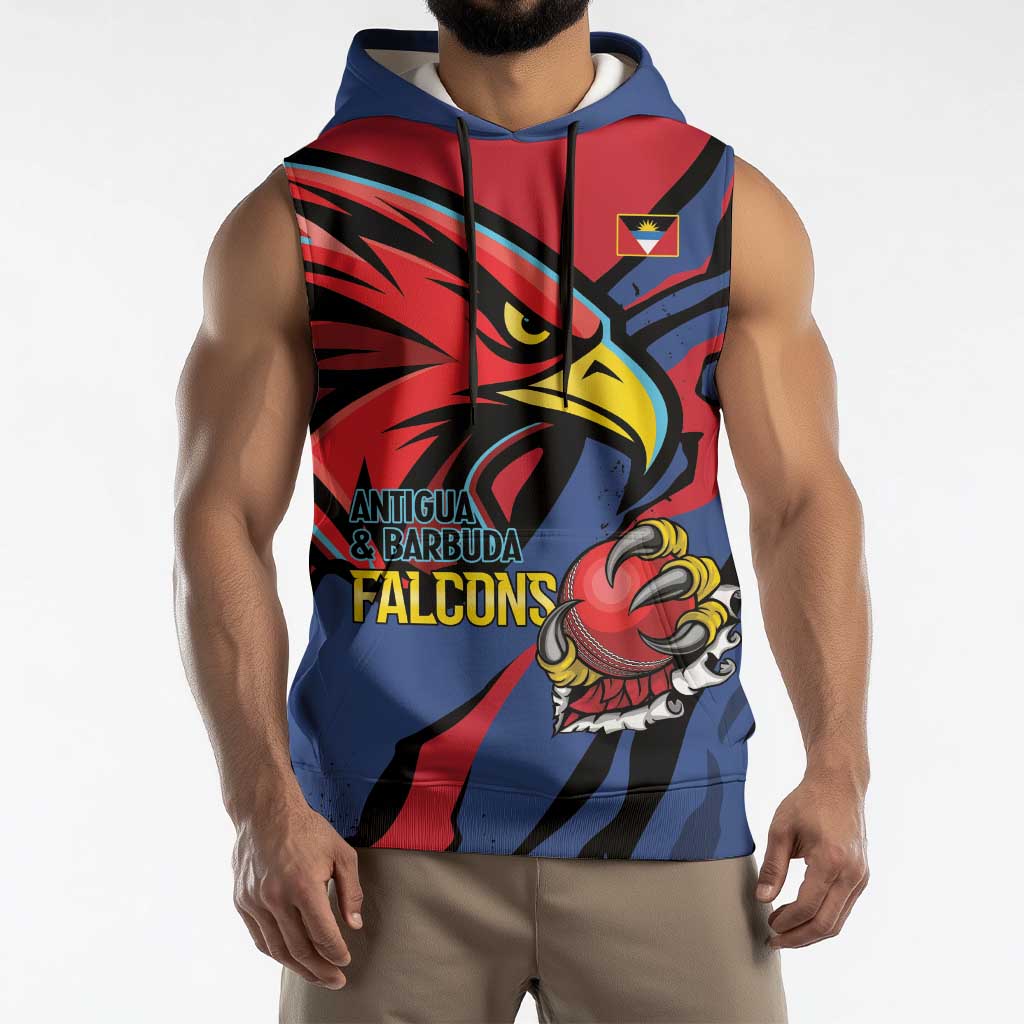Antigua and Barbuda Cricket Custom Sleeveless Hoodie Go Champions Falcons - Wonder Print Shop