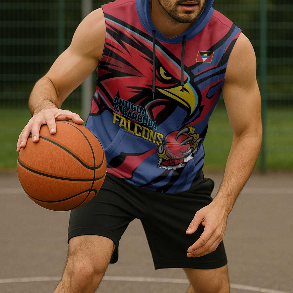 Antigua and Barbuda Cricket Custom Sleeveless Hoodie Go Champions Falcons - Wonder Print Shop