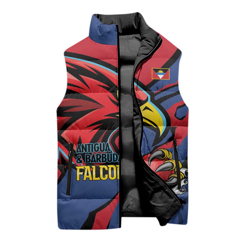Antigua and Barbuda Cricket Custom Sleeveless Puffer Jacket Go Champions Falcons - Wonder Print Shop