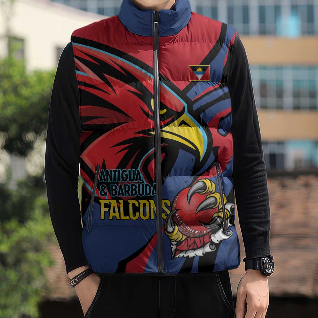 Antigua and Barbuda Cricket Custom Sleeveless Puffer Jacket Go Champions Falcons - Wonder Print Shop