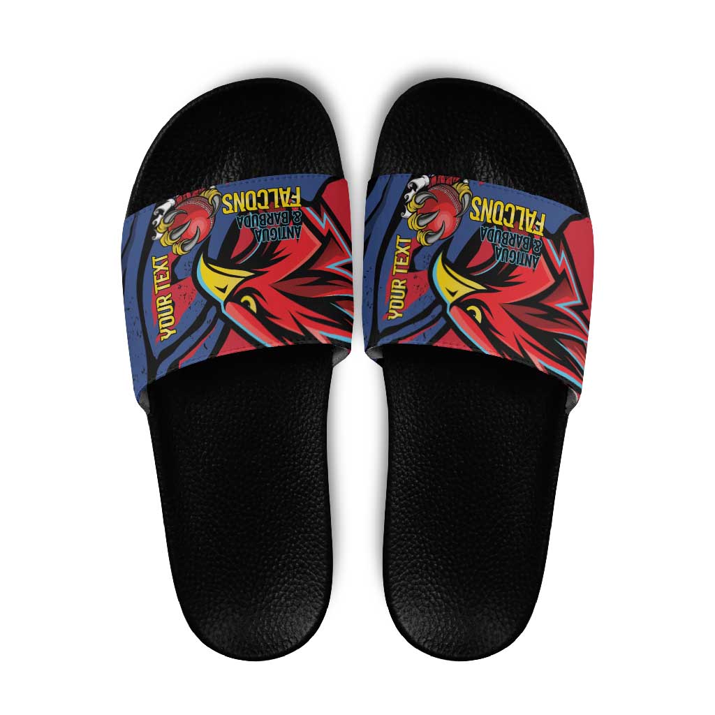 Antigua and Barbuda Cricket Custom Slide Sandals Go Champions Falcons - Wonder Print Shop