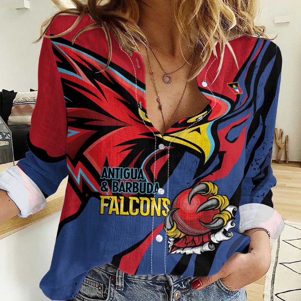 Antigua and Barbuda Cricket Custom Women Casual Shirt Go Champions Falcons - Wonder Print Shop