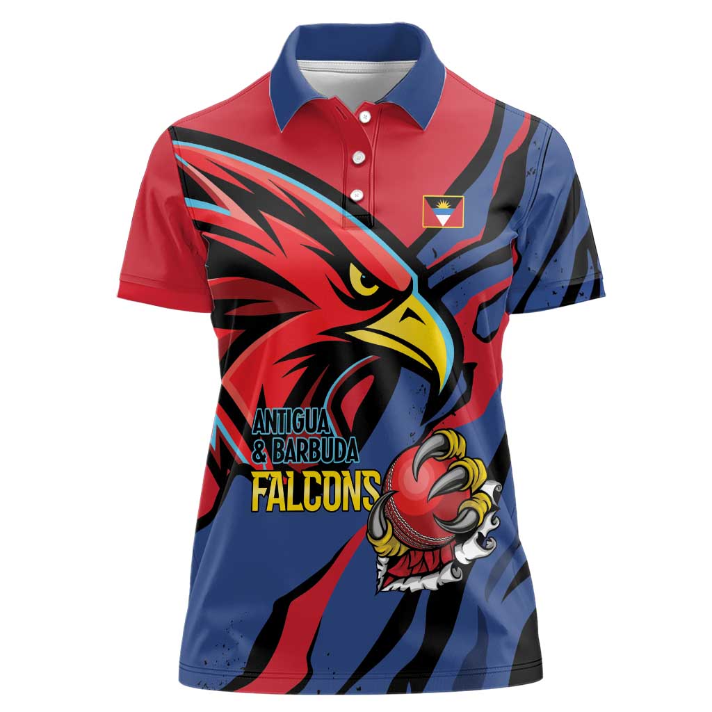 Antigua and Barbuda Cricket Custom Women Polo Shirt Go Champions Falcons - Wonder Print Shop