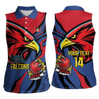 Antigua and Barbuda Cricket Custom Women Sleeveless Polo Shirt Go Champions Falcons - Wonder Print Shop