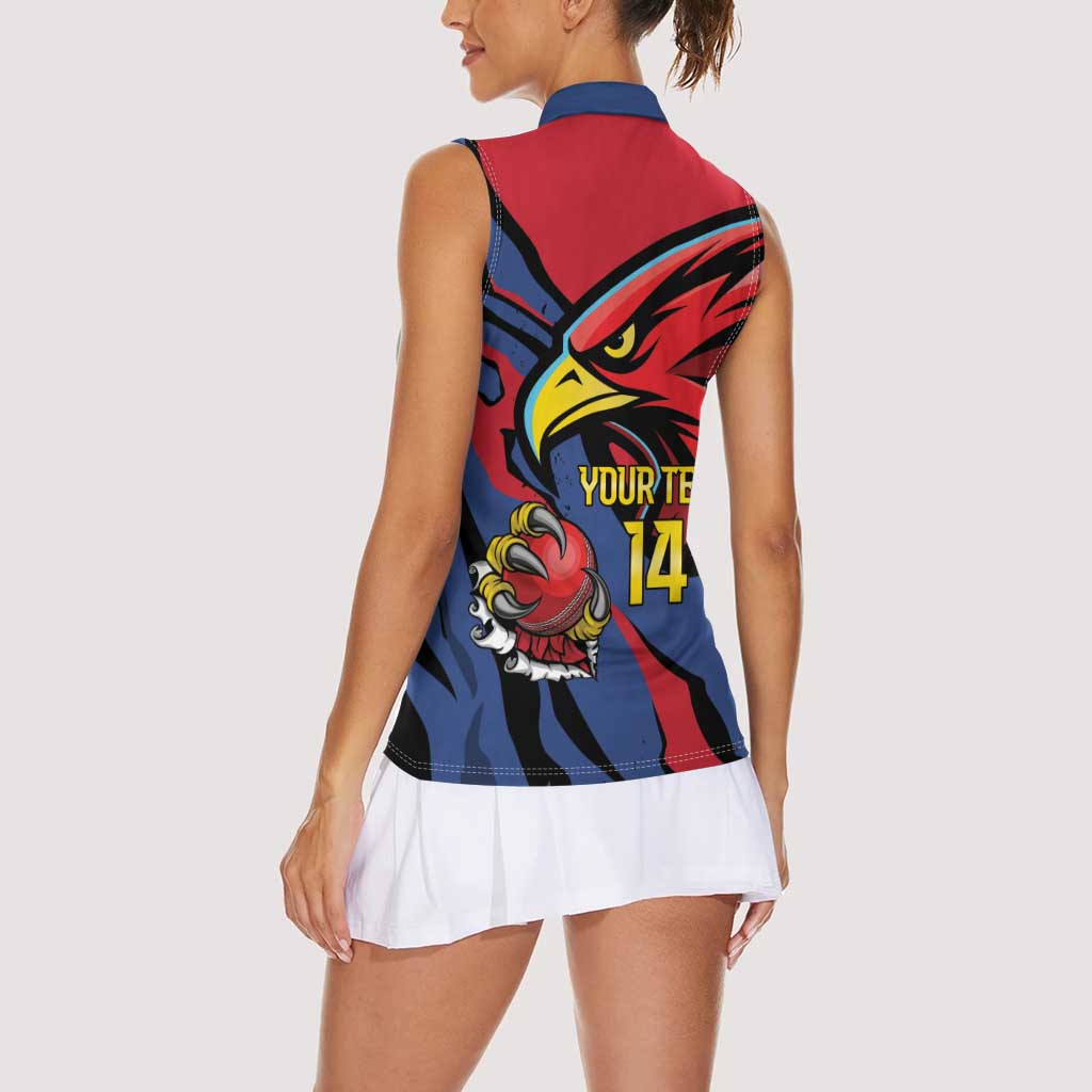 Antigua and Barbuda Cricket Custom Women Sleeveless Polo Shirt Go Champions Falcons - Wonder Print Shop