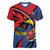 Antigua and Barbuda Cricket Custom Women V-Neck T-Shirt Go Champions Falcons - Wonder Print Shop