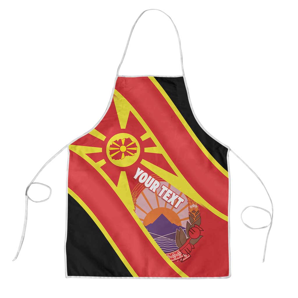 Personalised Macedonia National Day Apron New Sun of Liberty Waves Style - Wonder Print Shop