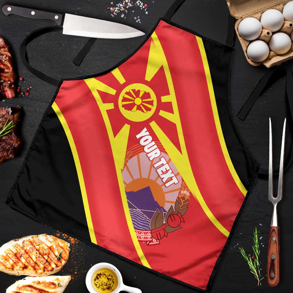 Personalised Macedonia National Day Apron New Sun of Liberty Waves Style - Wonder Print Shop