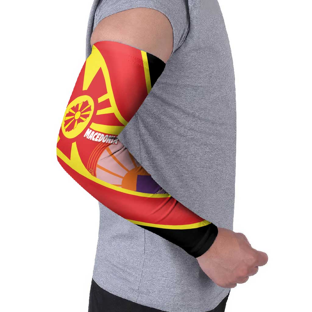 Personalised Macedonia National Day Arm Sleeves New Sun of Liberty Waves Style - Wonder Print Shop
