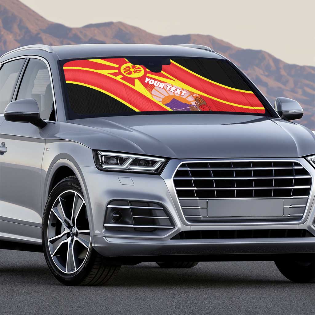 Personalised Macedonia National Day Auto Sun Shade New Sun of Liberty Waves Style - Wonder Print Shop