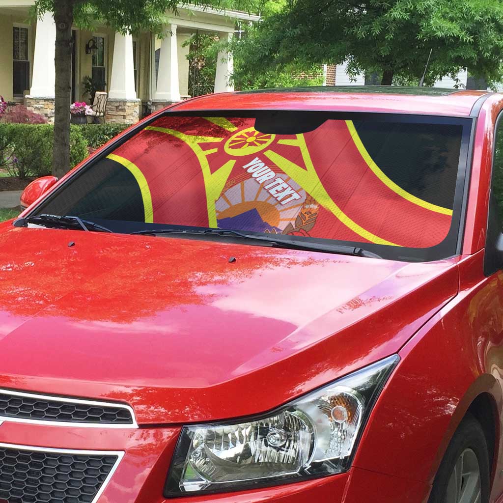 Personalised Macedonia National Day Auto Sun Shade New Sun of Liberty Waves Style - Wonder Print Shop
