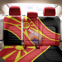 Personalised Macedonia National Day Back Car Seat Cover New Sun of Liberty Waves Style - Wonder Print Shop
