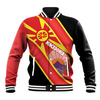Personalised Macedonia National Day Baseball Jacket New Sun of Liberty Waves Style - Wonder Print Shop