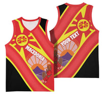 Personalised Macedonia National Day Basketball Jersey New Sun of Liberty Waves Style - Wonder Print Shop